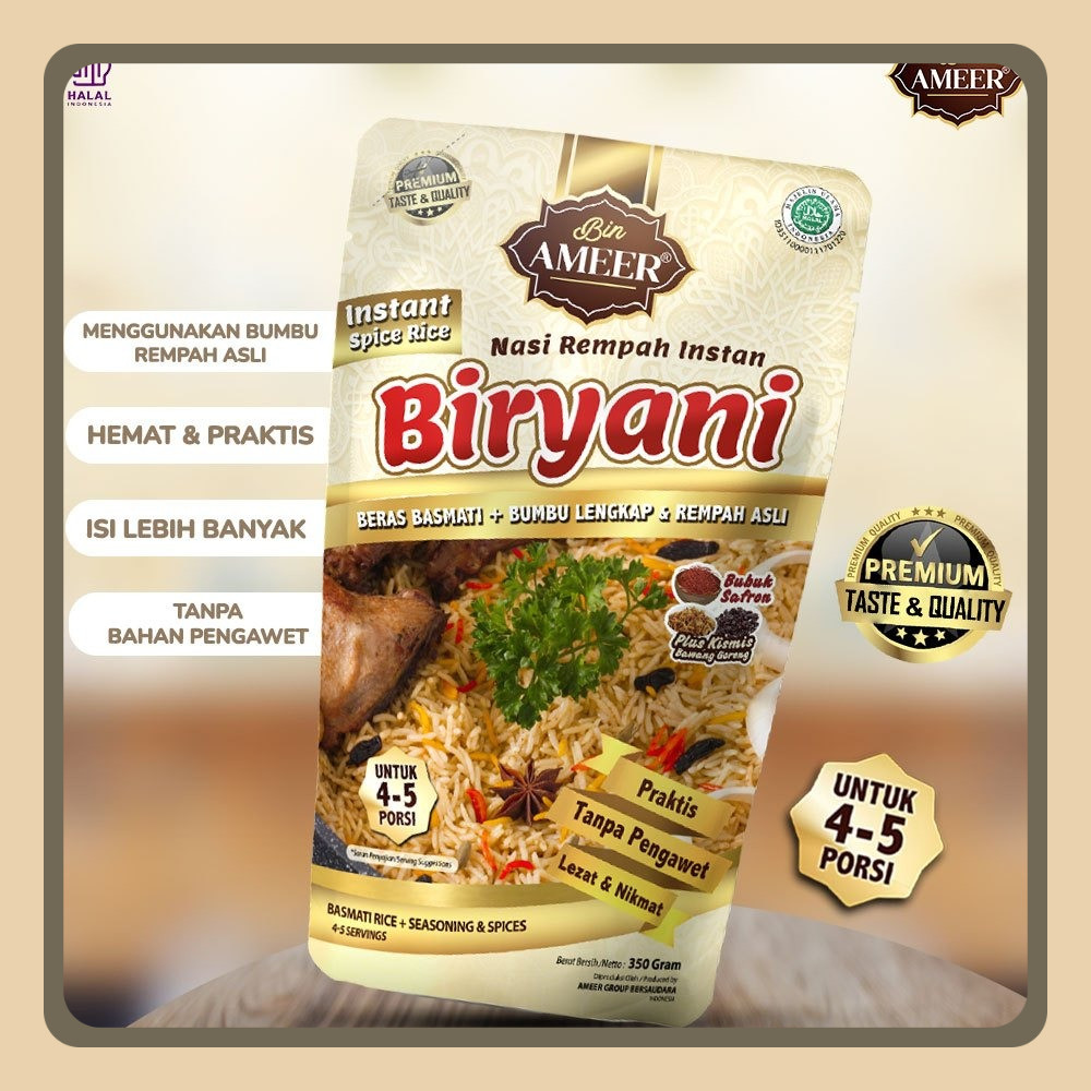 

Pesenkebuli - Nasi Biryani Instan | Rice Cooker | Beras Basmati Bumbu Lengkap 350gr (4-5 Porsi)