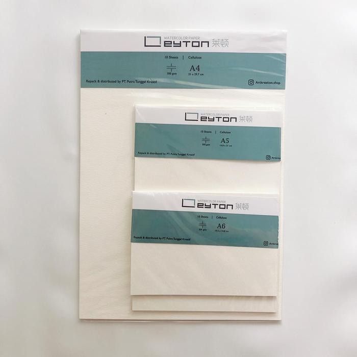 

TERLARIS! leyton watercolor paper cellulose 300gsm 10 lembar A4/A5/A6 - A4