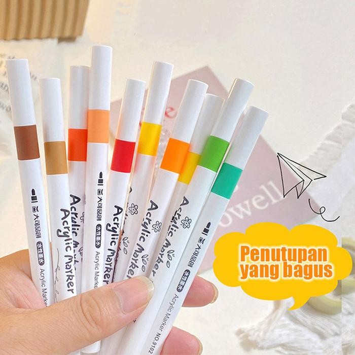 

TERLARIS! Marker Warna Akrilik Untuk Anak Dan Pelajar, Cepat Kering Dan Tahan Air. - 12 Warna