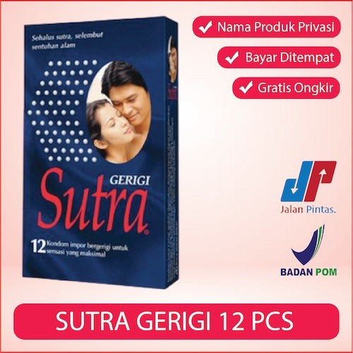 (PRIVASI TERJAGA ,PROMO) Kondom Sutra Gerigi 12 s / Kondom Sutra Biru isi 12 pcs / Kondom Bergerigi 