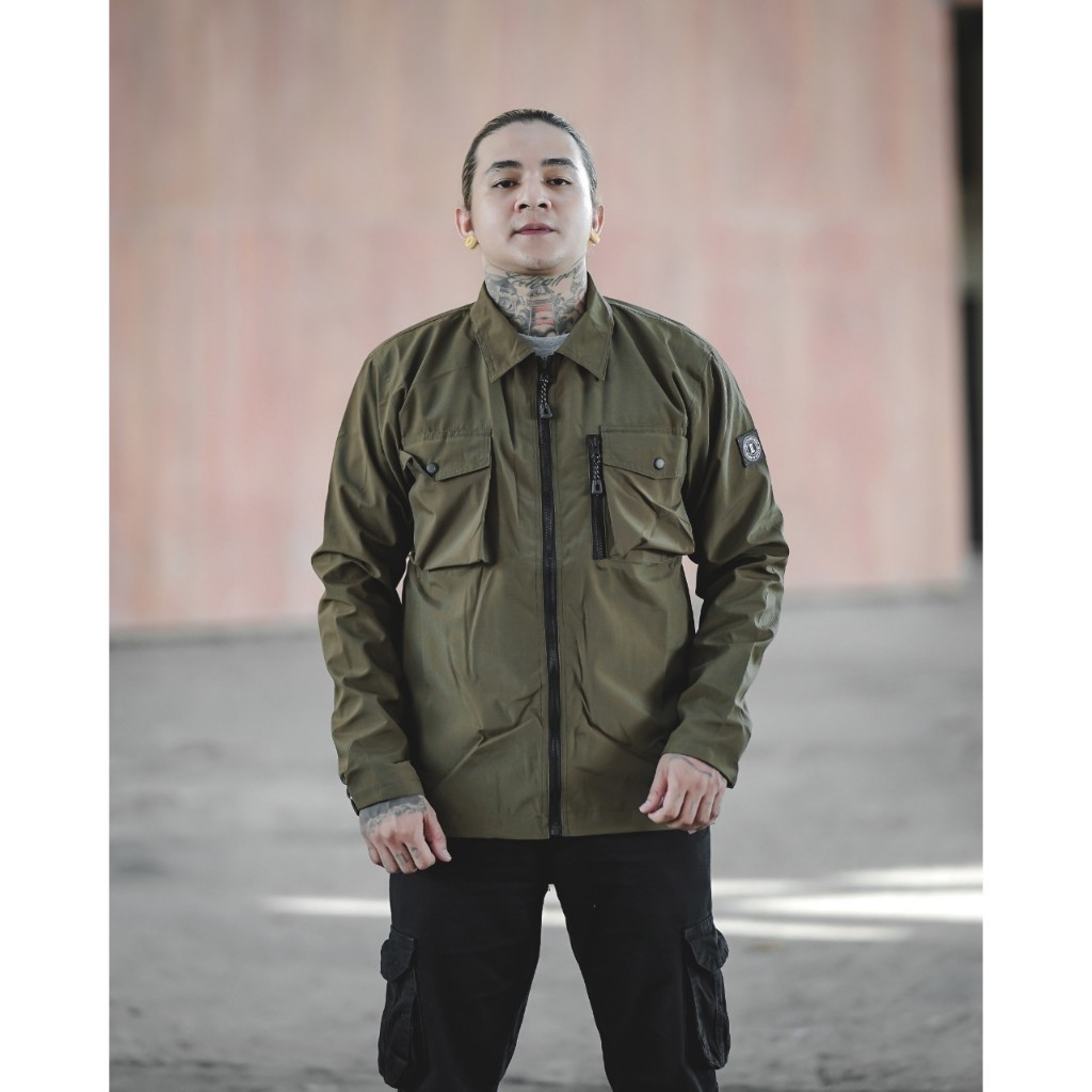 Overshirt Jacket Cringkle Army Green