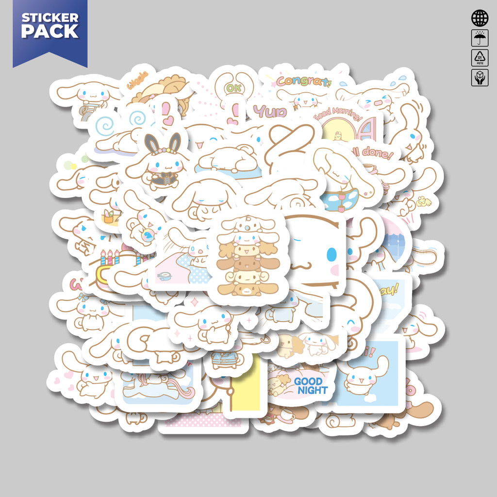 

[100PCS]Stiker Pack Stiker Kartun Cinamonroll Versi 1 Aesthetic Vinyl Anti Air Dekorasi Sticker Laptop Buku Journal Koper Helm Casing HP Gitar Helm Skateboard