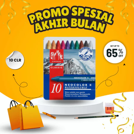 

CRAYON CARANDACHE NEOCOLOR II /2 10 Warna Watersoluble (basah/kering)