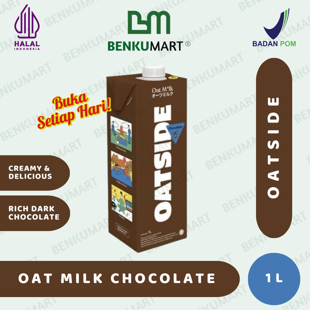 

Oatside Chocolate Oat Milk 1L - Susu Oat Gandum Lactose & Dairy Free