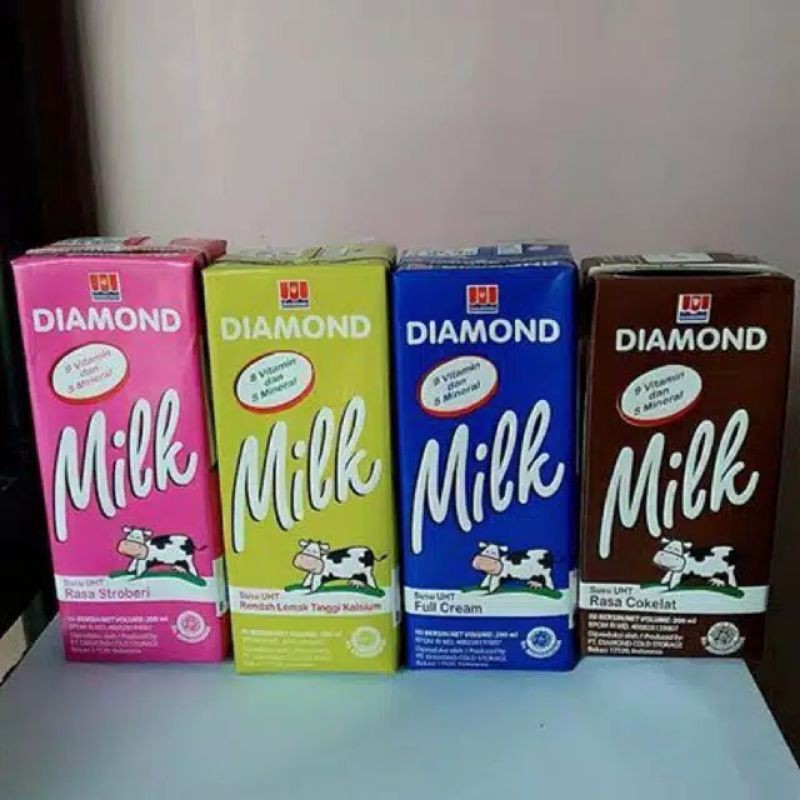

Diamond UHT Susu Cair - Milk Full Cream - Coklat - Low Fat - Ice Blend 1 Liter - ABO