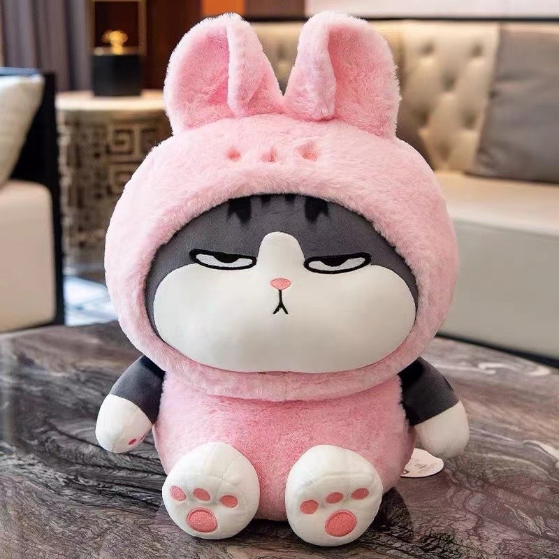 New 23/40cm Stuffed Cartoon Emperor Cat Doll Plush Toy Dressed Panda Frog Bunny Toys Plushie Cosplay