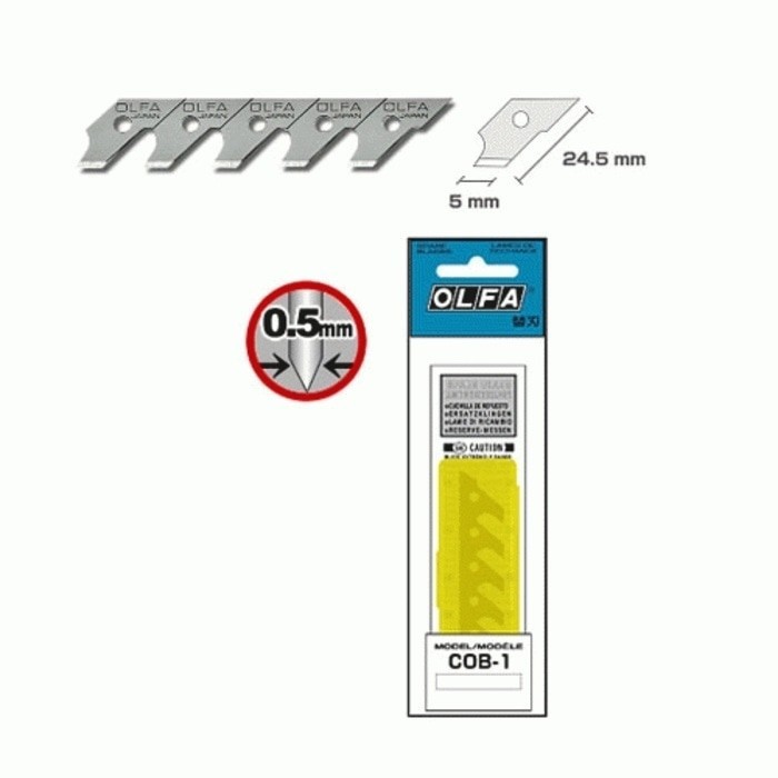

OLFA COB-1 Refill Pisau Cutter (15pcs/pack) Spare Blade for Compass Cutter CMP-1
