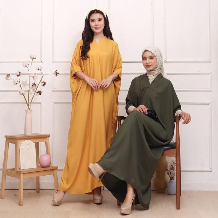 Kaftan Pastelo Shakila 2234 - Long Kaftan Panjang - Busana Muslim Wanita Mewah Nyaman- Lengan Kalong