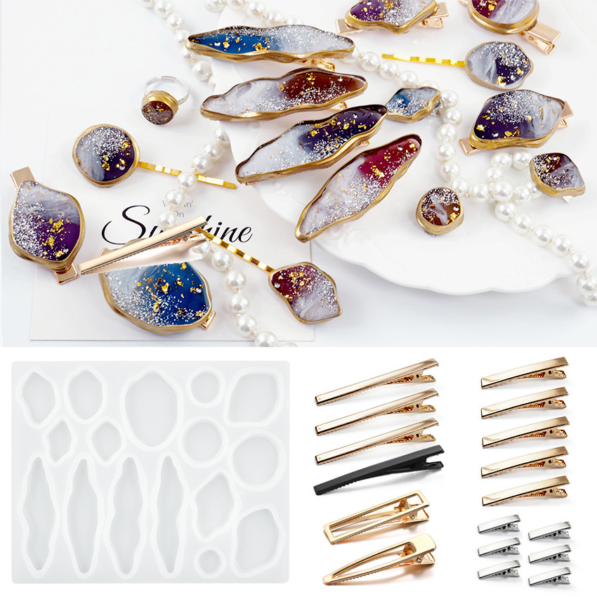 

Hairpin Silicone Molds for DIY Jewelry Making Tools UV Resin Crafts Geometric Multi Shape Hair Accessories Epoxy Resin Mold