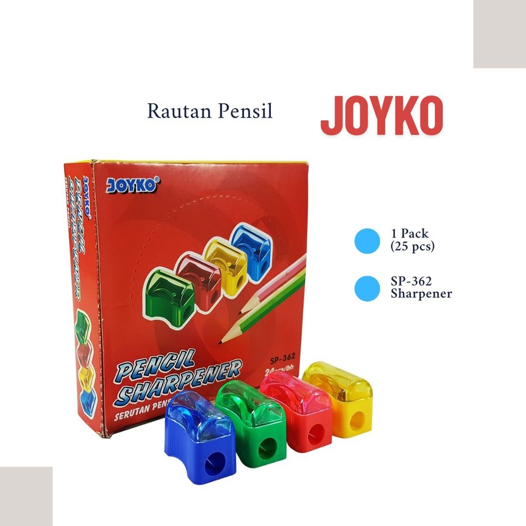 

Penserut Pensil JOYKO SP-362 Sharpener ROTI Rautan - pak (isi 24 pcs)