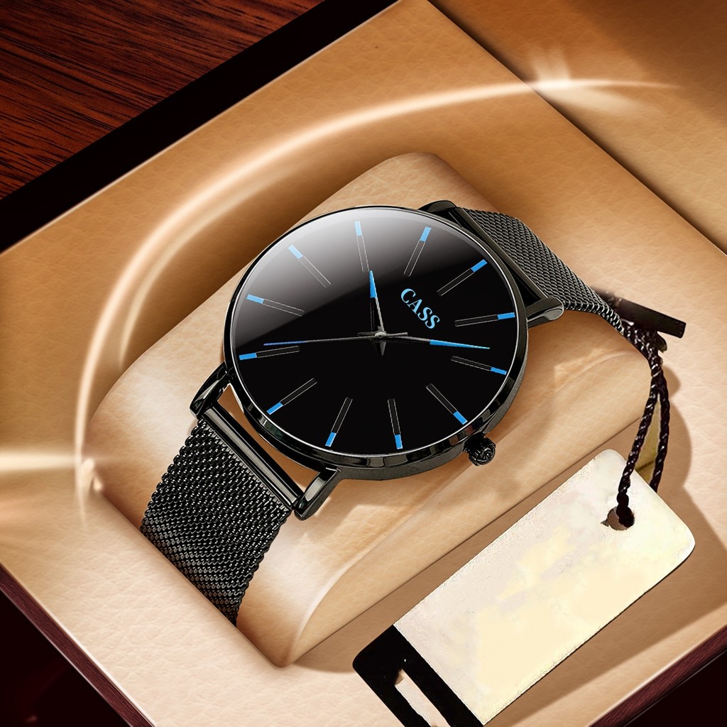 Jam Pria Dewasa Keren Anti Air Jam Tangan Pria Kulit Ultra Tipis Dengan Temperamen Modis, Jam Tangan