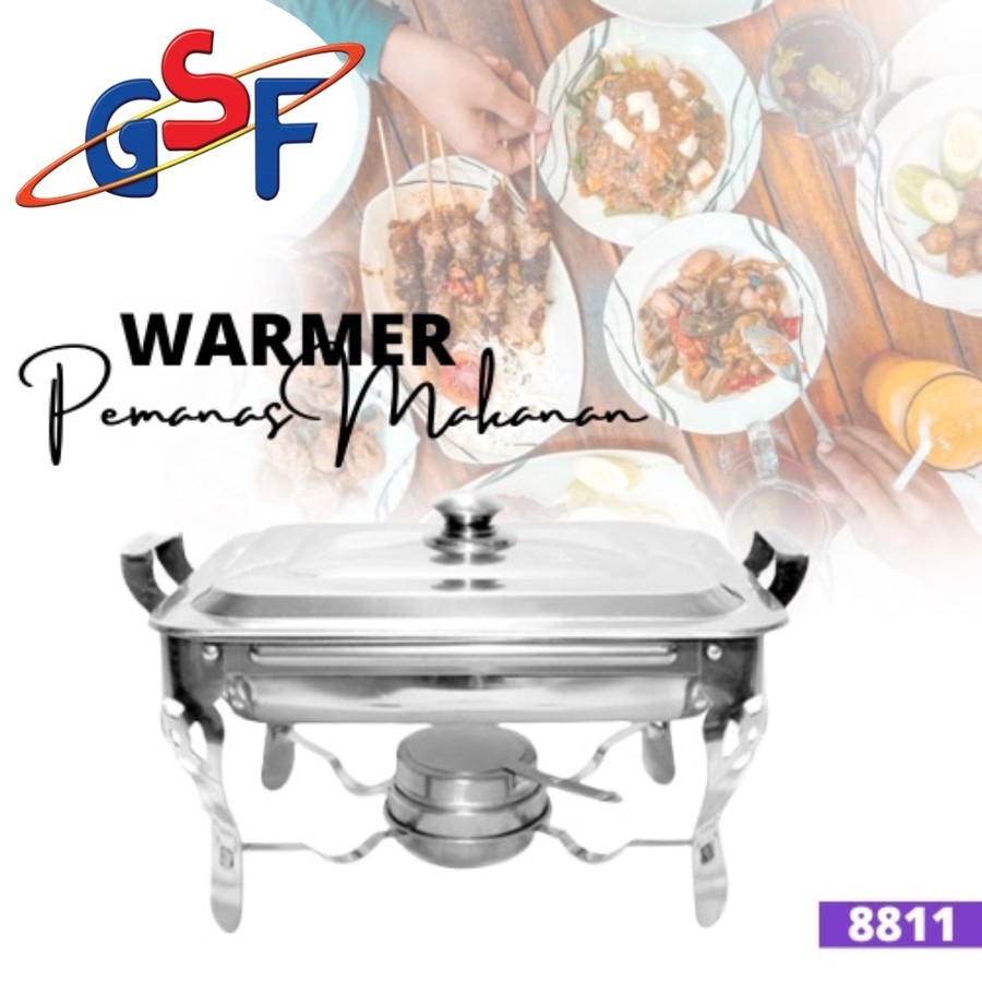 Prasmanan Warmer Square Pan Pemanas Makanan | Wadah Prasmanan Q2 8811