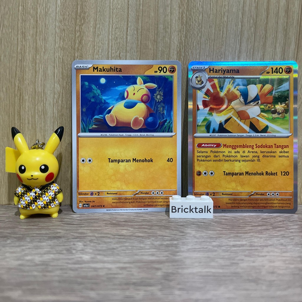 Kartu Pokemon TCG Makuhita sv1a 047/073 C / Hariyama 048/073 R Hantaman Triplet
