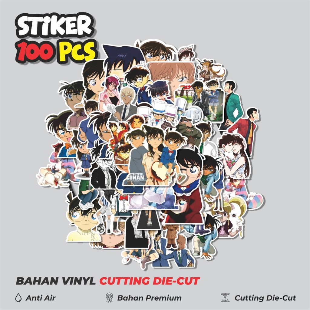

Terbaru! 50 pcs Sticker Anime Case Closed (DC) Dekorasi Lucu Kreatif untuk Notebook, Skateboard, HP