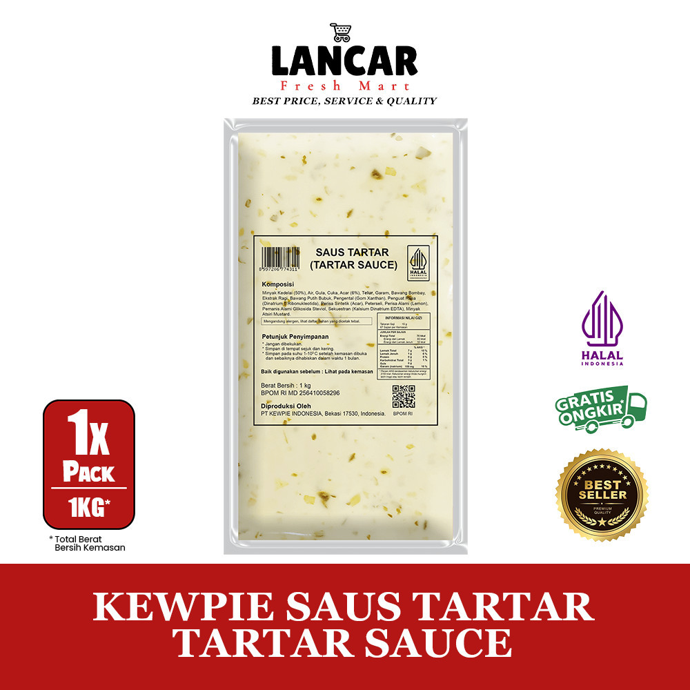 

KEWPIE TARTAR SAUCE 1KG / KEWPIE SAUS TARTAR 1KG