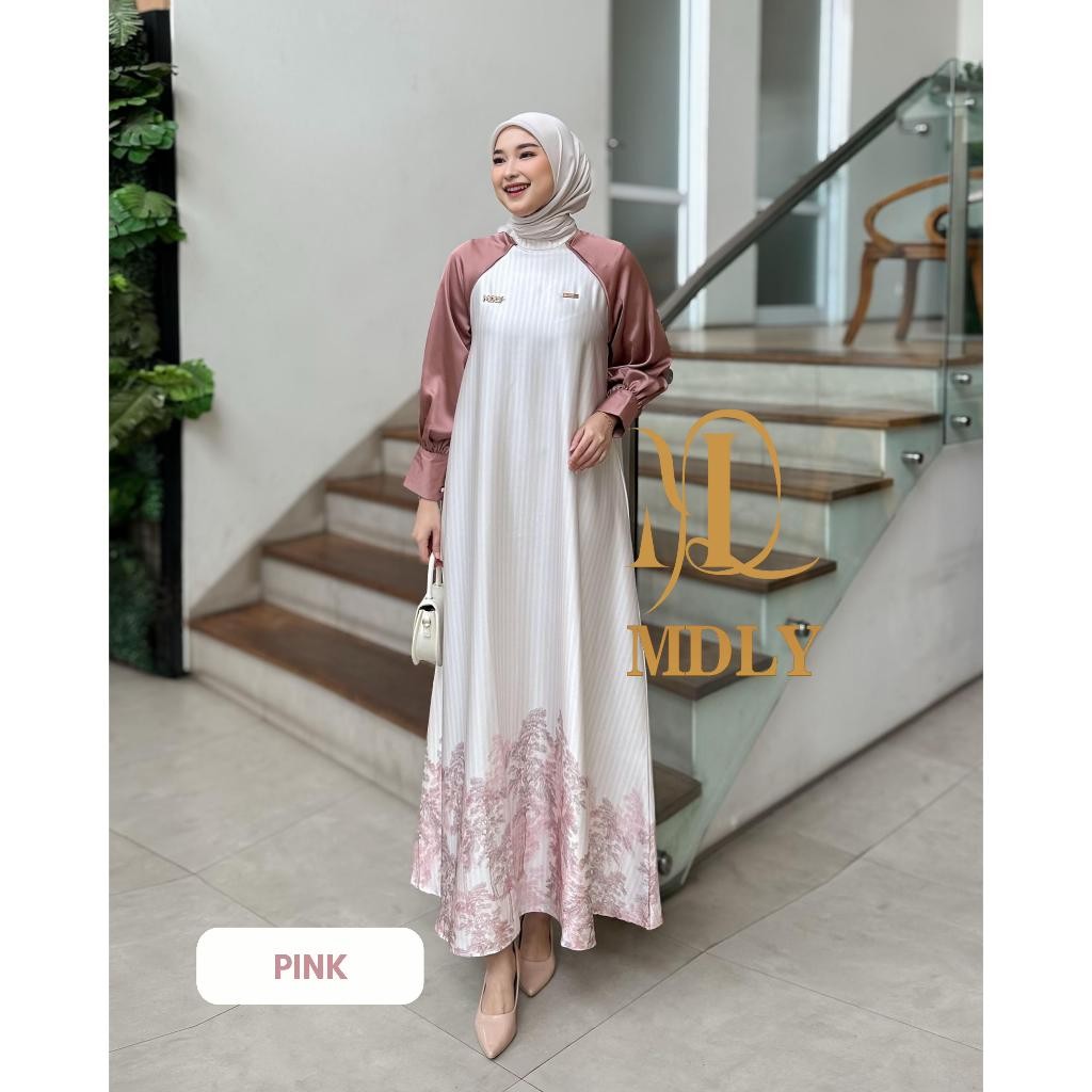 Syana Stripes Dress By MDLY -  Gamis MDLY Terbaru ori Dress Muslim Gamis MDLY Gamis Dress Dress Prem