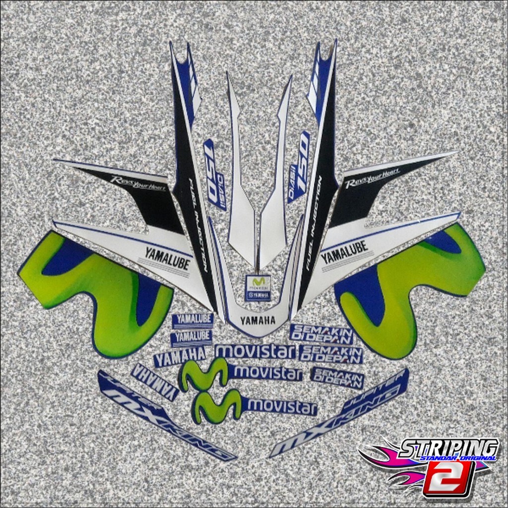 STRIPING STIKER MOTOR MX KING MOVISTAR 2016 TERMURAH