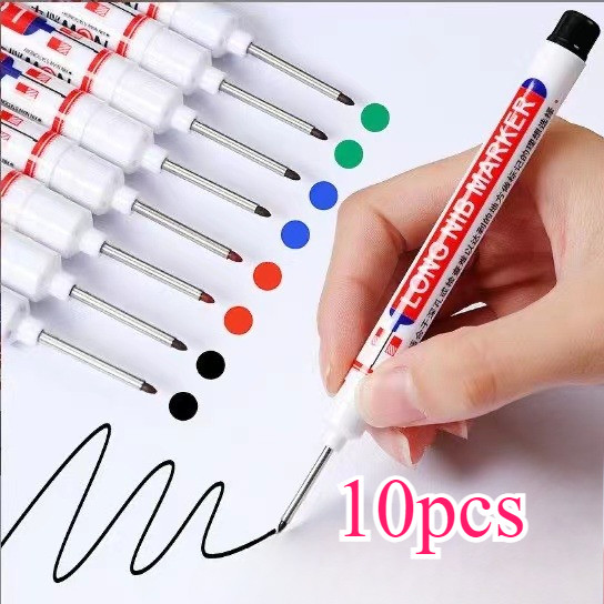 

10PCS Long Head Marker Anti Air Long Nib Marker Multiguna Spidol Kepala Panjang 20mm