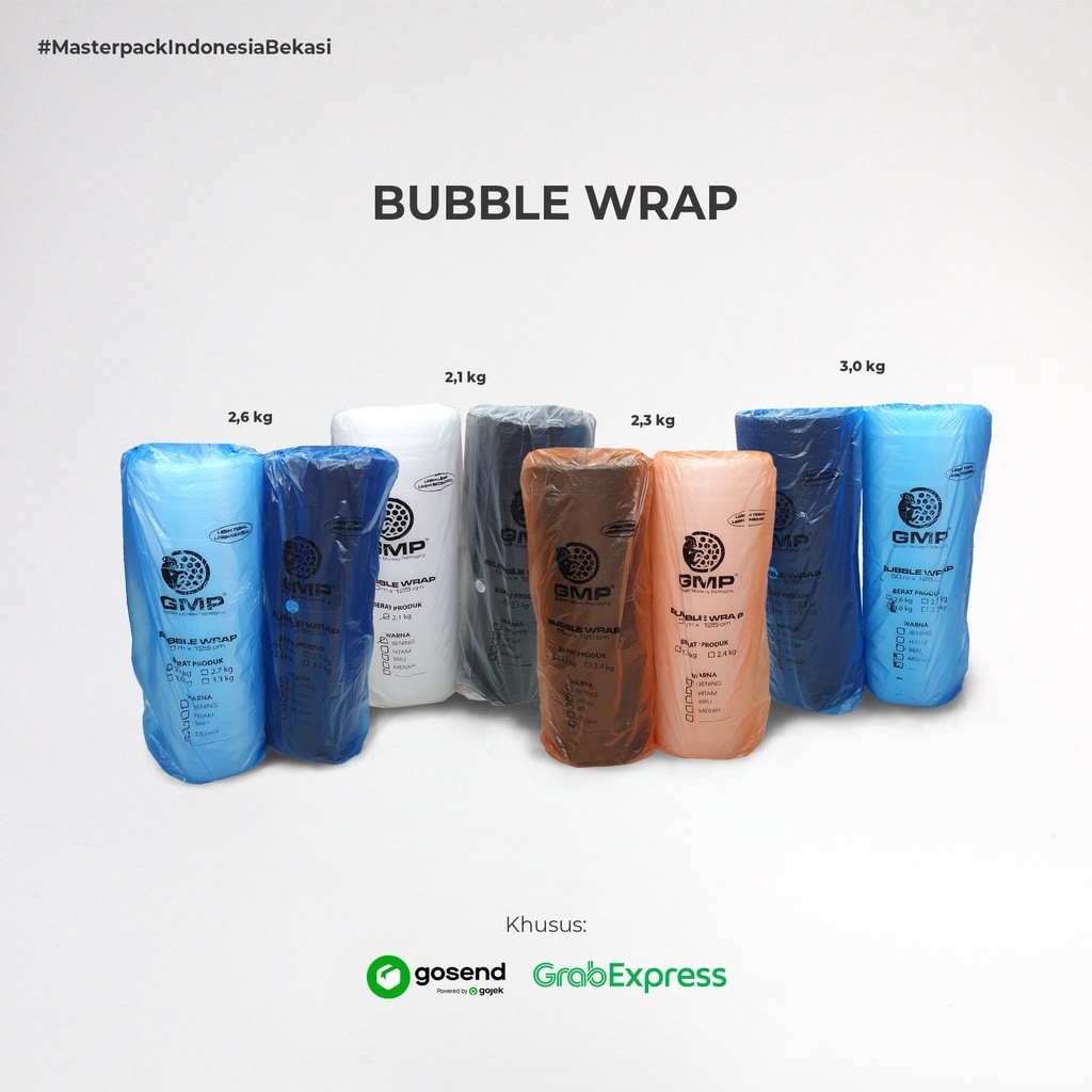 

KAYDEN STORE Bubble Wrap GMP 125 cm x 50 meter Bening Hitam Gojek & Grab Delivery