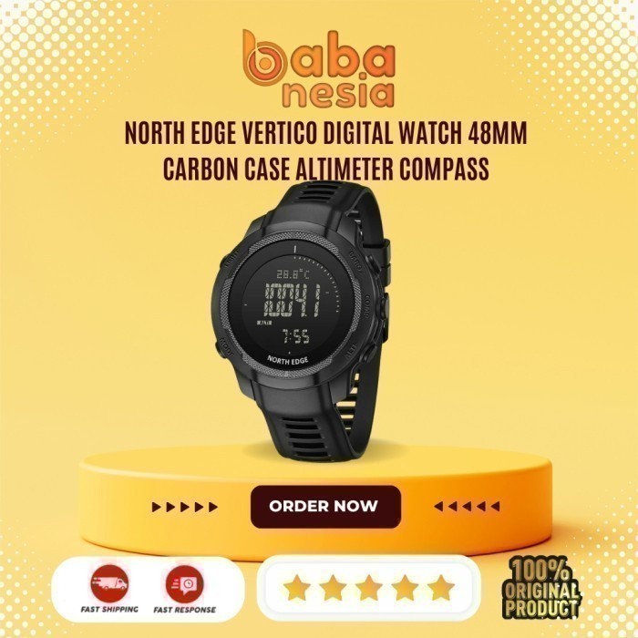 NORTH EDGE VERTICO Digital Watch 48mm Carbon Case Altimeter Compass