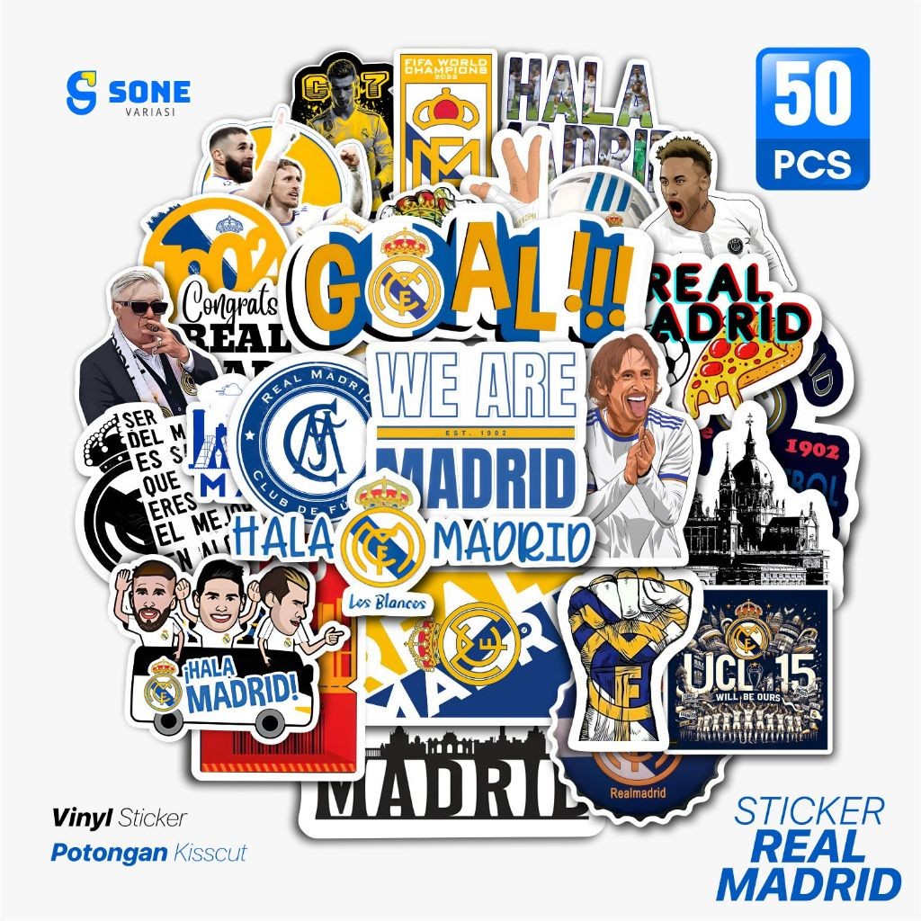 

Sticker Pack Real Madrid Aksesoris Laptop / Casing Phone / Tumbler / Koper