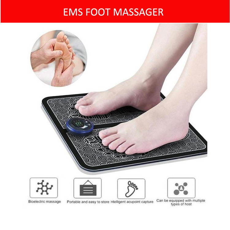 EMS Foot Massager Pad Alat Pijat Kaki  Akupuntur Kaki Elektrik Rechargeable
