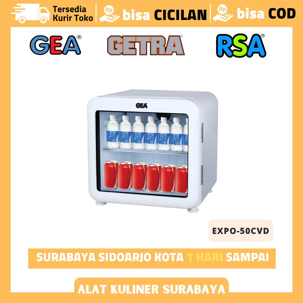 Showcase Freezer Gea Expo-50CVD Display Mini Curved Glass 50 Liter