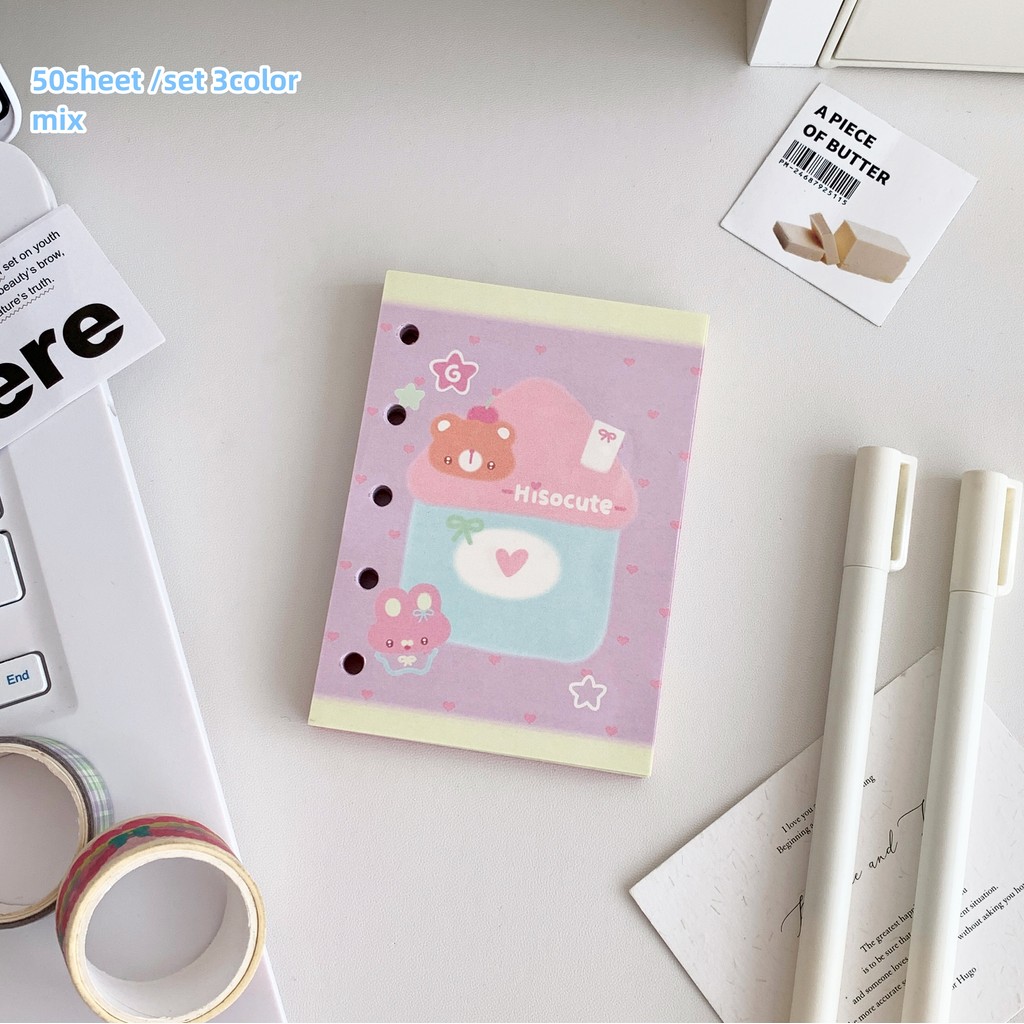 

Kawaii M5 Binder Notebook With Refill Paper Cute Bear Mini S edule Book S ool Stationary Notepad
