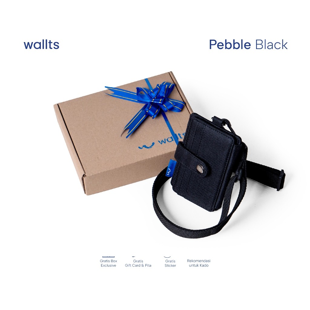 

KAYDEN STORE Wallts Pebble Black - Lanyard Name Tag ID Card Kantor Unisex Pria Wanita