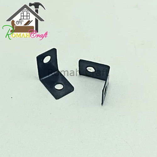 (4pcs) Plat Siku 12mm x 9mm x 0.5mm Plat Siku Besi Bingkai Foto Penyangga Ambalan Kait Rak Hitam
