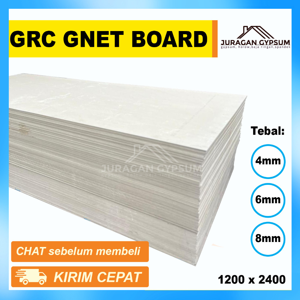 GRC GNET Board 4mm 6mm 8mm | Papan Semen Kalsi |