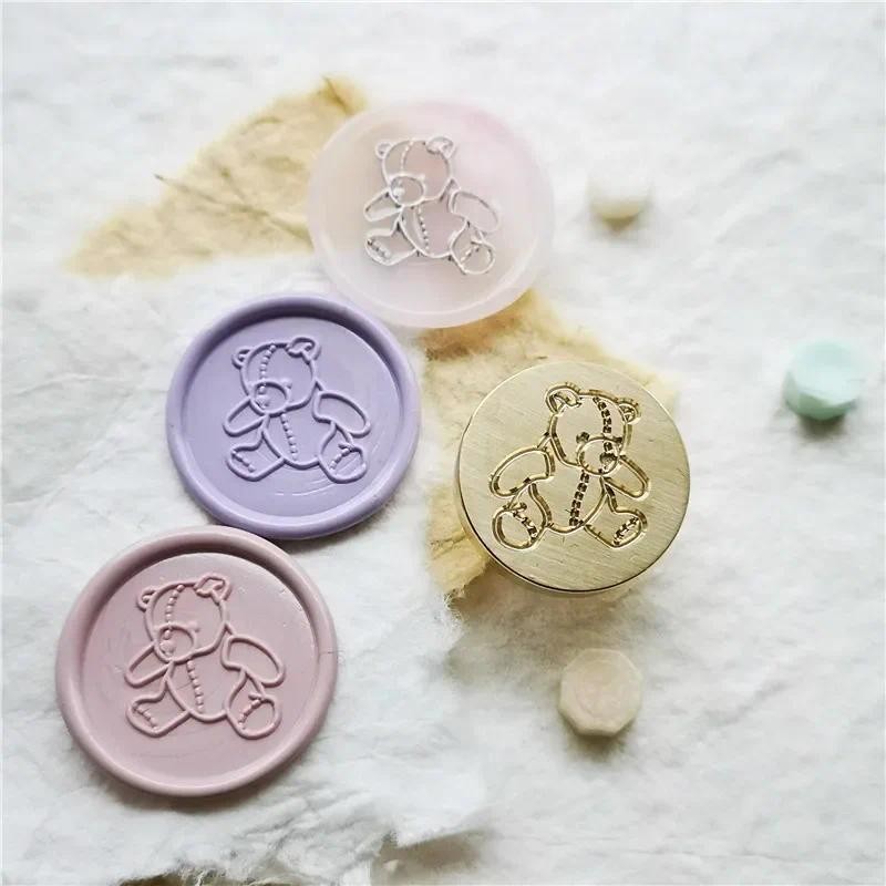 

bear wax seal stamp 2.5cm Cute lovely bears stamp Metal head wooden handle separated to buy Scrapbooking wax stamp Vintage Gift
