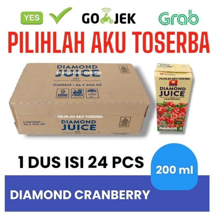 

DIAMOND JUICE CRANBERRY Jus Cranberry 200 ml - ( HARGA 1 DUS ISI 24 pcs )
