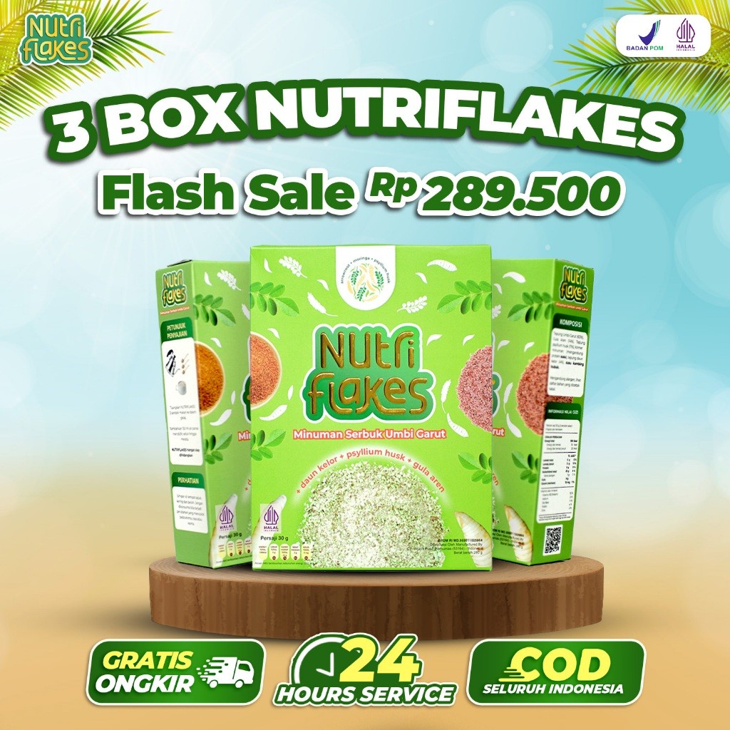 

Nutriflakes Sereal umbi garut untuk maag dan asam lambung