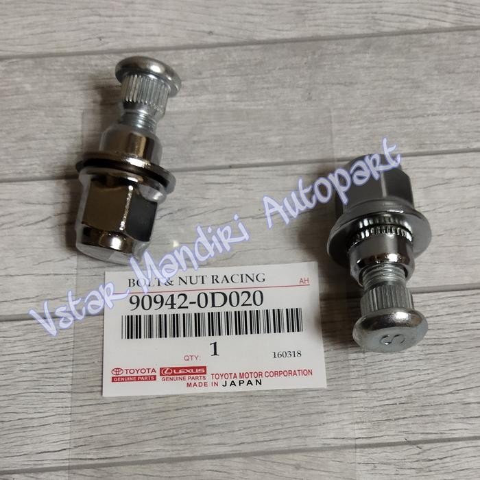Nut Mur Racing Baut Roda Toyota Vios Yaris Sienta Asli Chrome