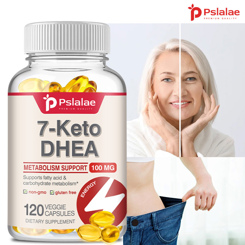 Kapsul 7-Keto DHEA Veggie, Metabolisme Alami & Dukungan Energi, Keseimbangan Hormon, Manajemen Berat