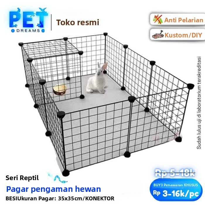 DIY PANEL PAGAR BESI 35x35 DIY CAT DOG RABBIT FENCE PET CAGE KANDANG KELINCI ANJING KUCING HEWAN KON