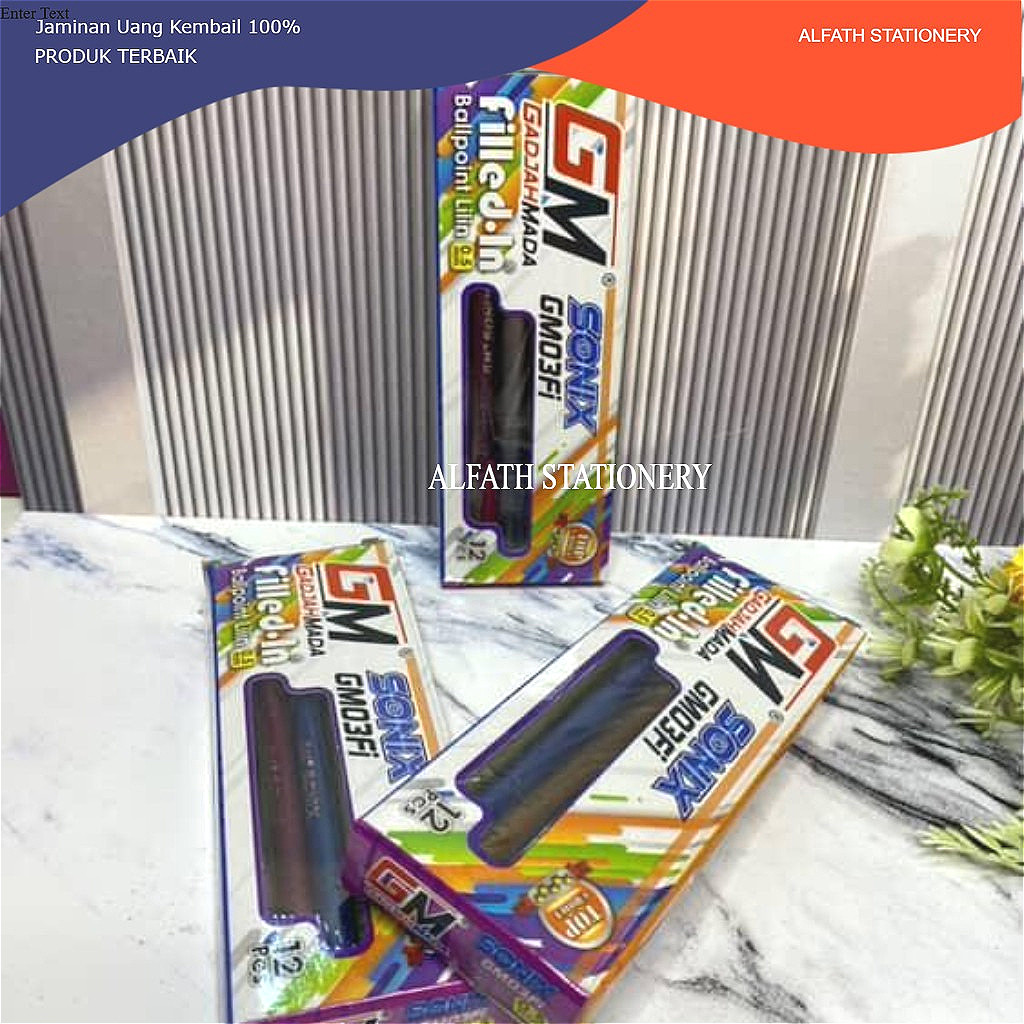 

Pulpen/Bolpen/Ballpoint/Ballpen Lilin Gajah Mada Sonic 1pack isi 12pcs