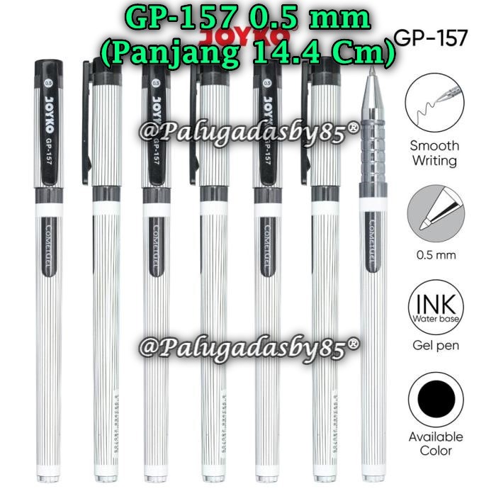 

(1 Pak/12) GROSIR Gelpen JOYKO GP-157 Comet Gel 0.5 Hitam Gel Pen Pulpen Pena Joyko GP-157 (Pak/12)