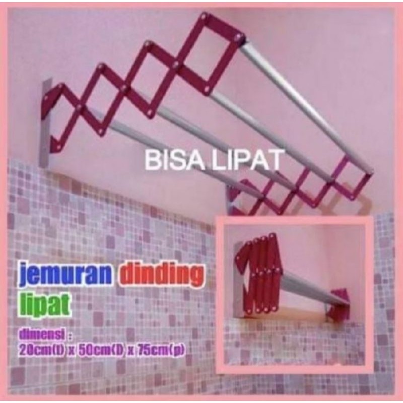 Jemuran dinding lipat / jemuran lipat tempel dindingCO