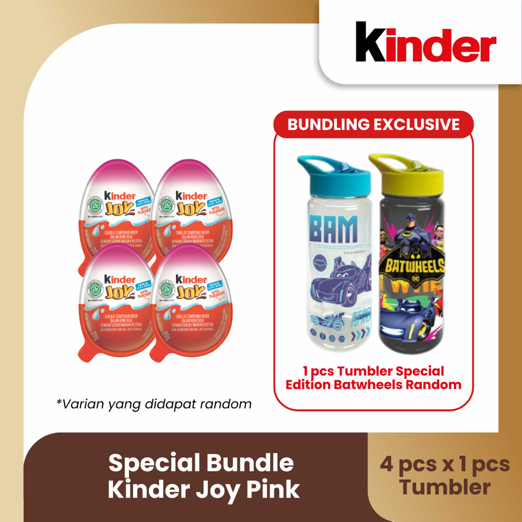 

Special Bundle Kinder Joy Pink 20gr - Isi 4 Pcs Get Tumbler Special Edition