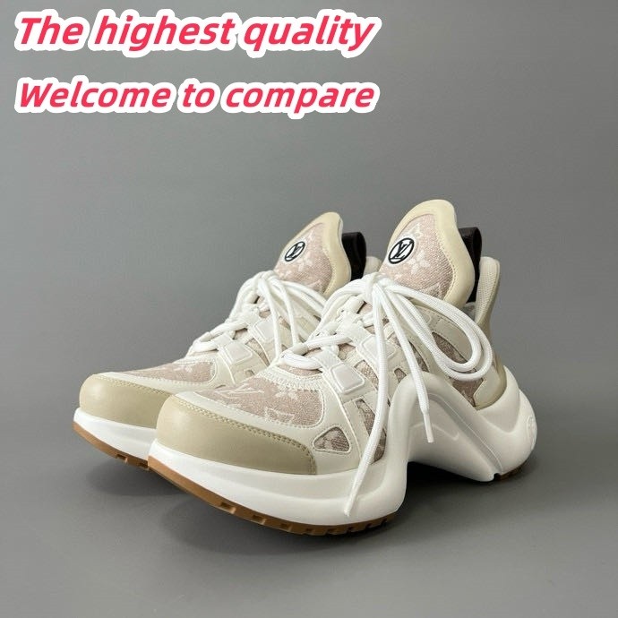 LV archlight denim lace up retro casual sneaker Beige Women's shoes 5820678