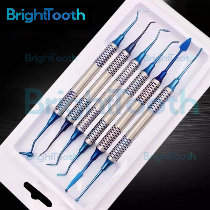 Instrument plastis filling blue biru titanium coated / instrumen komposit composite / anti lengket t