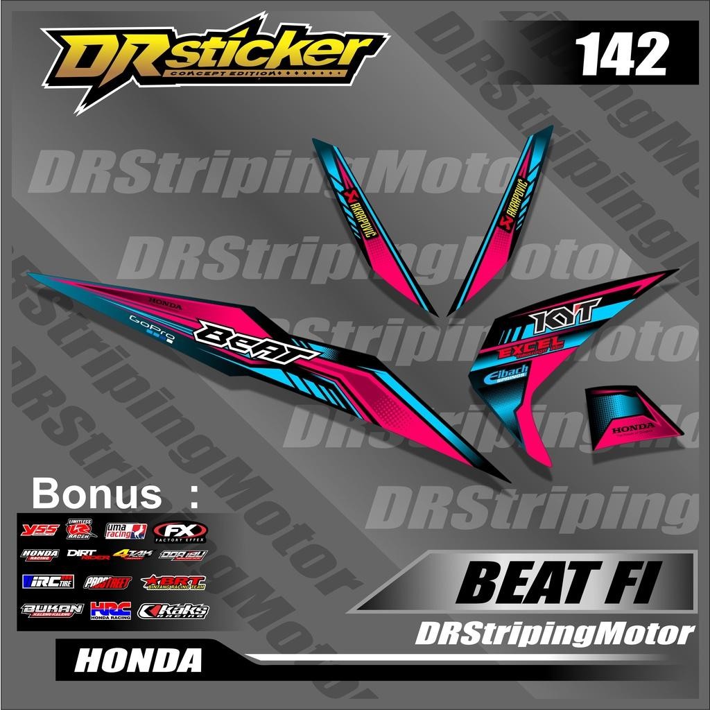 343 Sticker Striping Beat Fi / Striping Striping Motor Beat Fi Abstrak Racing