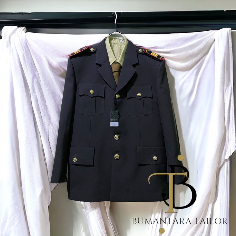 B10 Pakaian Dinas Upacara 1 TNI Angkatan Darat / PDU 1 TNI AD Wool asli 1 stel warna terbaru