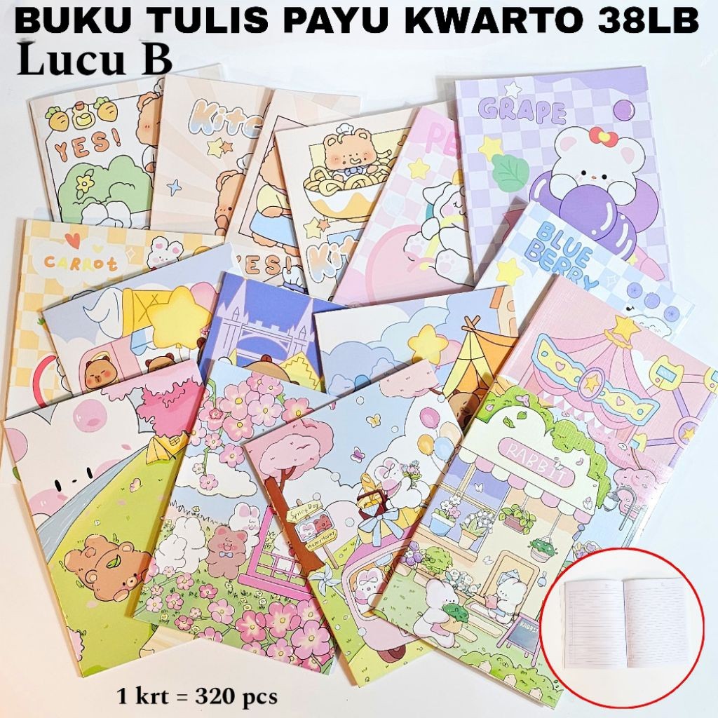 

Buku tulis Payu Kwarto 38 lembar Karakter ( 1pak/10buku )