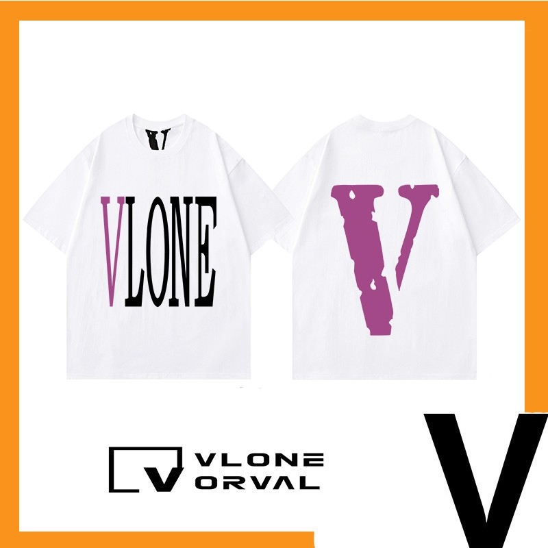 VLONE ORVAL American-Style High-Street Streetwear Couple's Loose Fit Short-Sleeve Summer T-Shirt – M