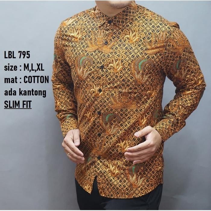 KEMEJA PRIA / HEM BATIK SLIM FIT / LBL 795 / LUIGI BATANI - M