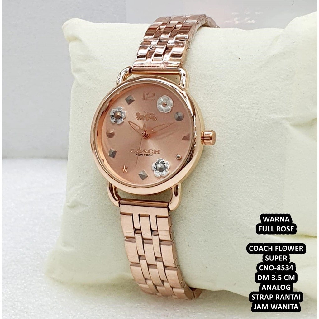 Promo ( BISA COD ) JAM TANGAN WANITA COACH FLOWER CNO-8534