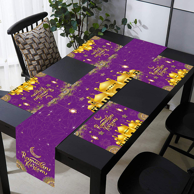 1SET TABLE RUNNER TAPLAK MEJA MAKAN EDISI LEBARAN IDUL FITRI EID Co